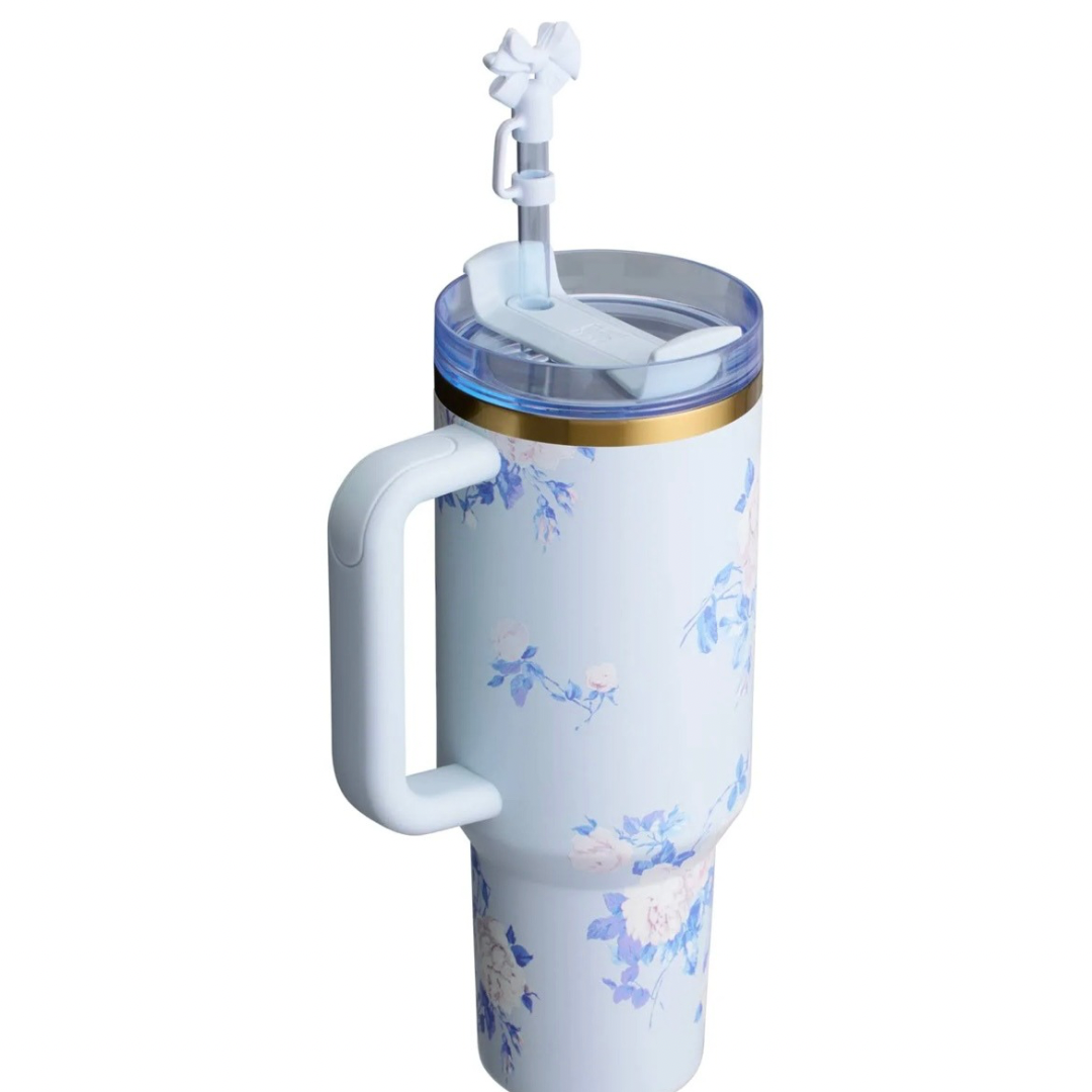 STANLEY X LOVESHACKFANCY FLOWSTATE QUENCHER 40OZ TUMBLER| EVERBLOOMING ROSETTES