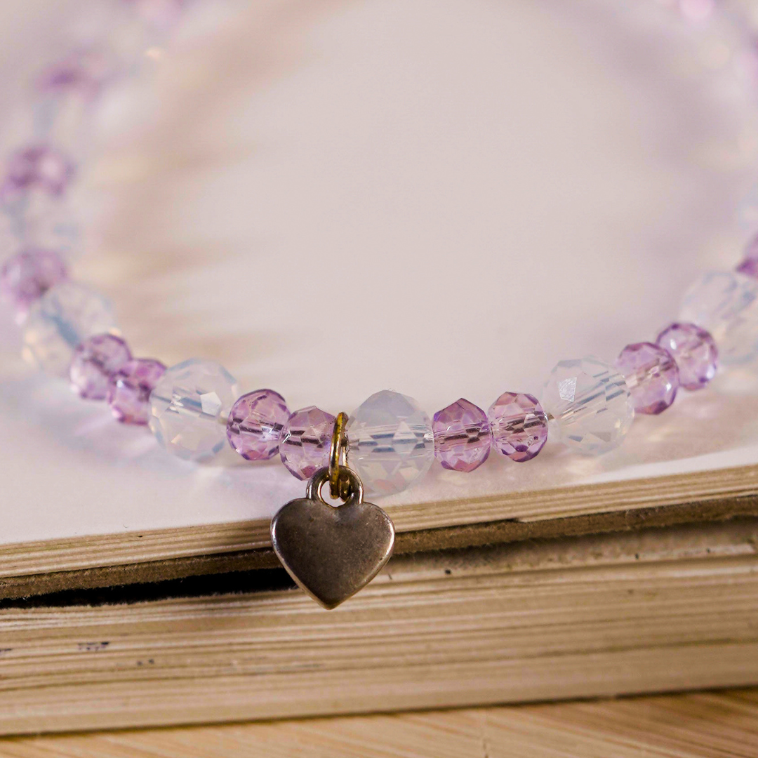 Amethyst Glow Charm Bracelet
