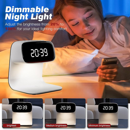 15W Smart Lamp Clock with Wireless Charger