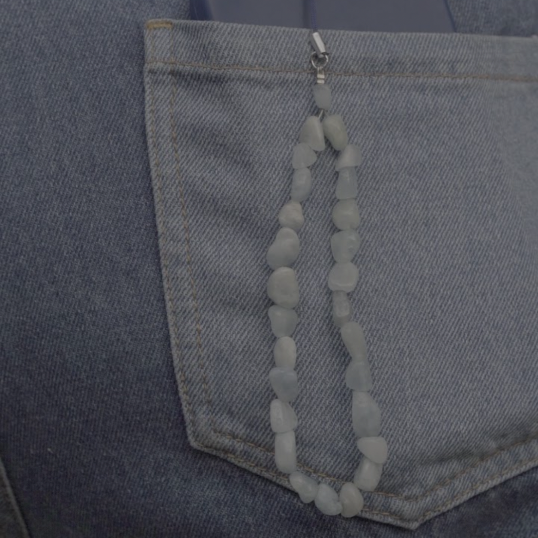 Blue Aura Stone Charm