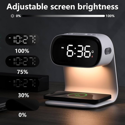 15W Smart Lamp Clock with Wireless Charger