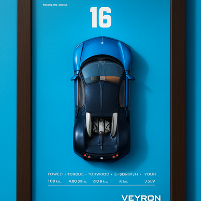 3D Car Frame: 1:32 Model with Acrylic Glass & Frame