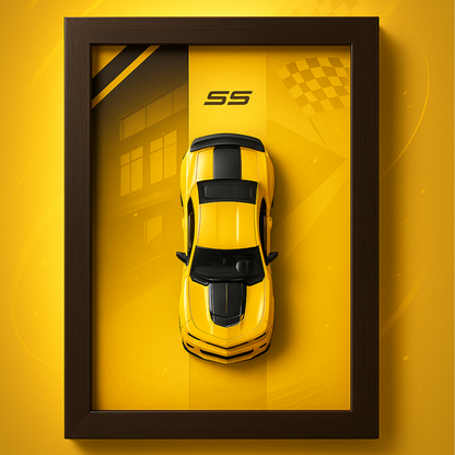 3D Car Frame: 1:32 Model with Acrylic Glass & Frame